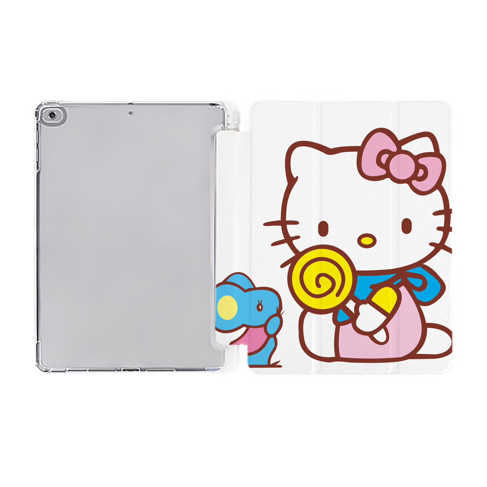 （画像用） Hello Kitty ハローキティ IPad ケース ペン収納付き 三つ折りスタンド PUレザー×シリコン 対応機種9.5/10.5/10.9インチ